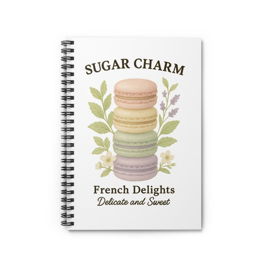 French Macaron Spiral Notebook, Cute Notepad for Baking Lovers, Sweet Gifts for Foodies, Journaling, School Supplies, Kitchen Decor