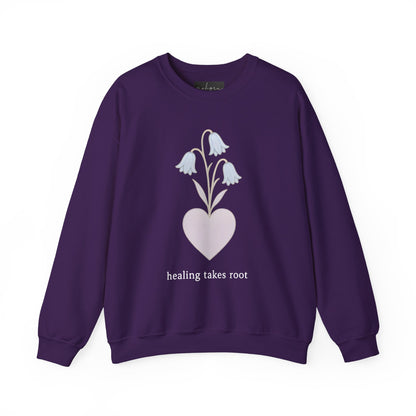 Bluebell flower- Healing Takes Root Sweatshirt - Heavy Blend™ Crewneck for Comfort and Wellness