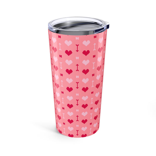 Heart & Bone Dog Lover Tumbler | 20oz Travel Mug | Valentine's Day Gift | Pet Mom / Dad | Cute Dog Design | Dishwasher Safe Flask