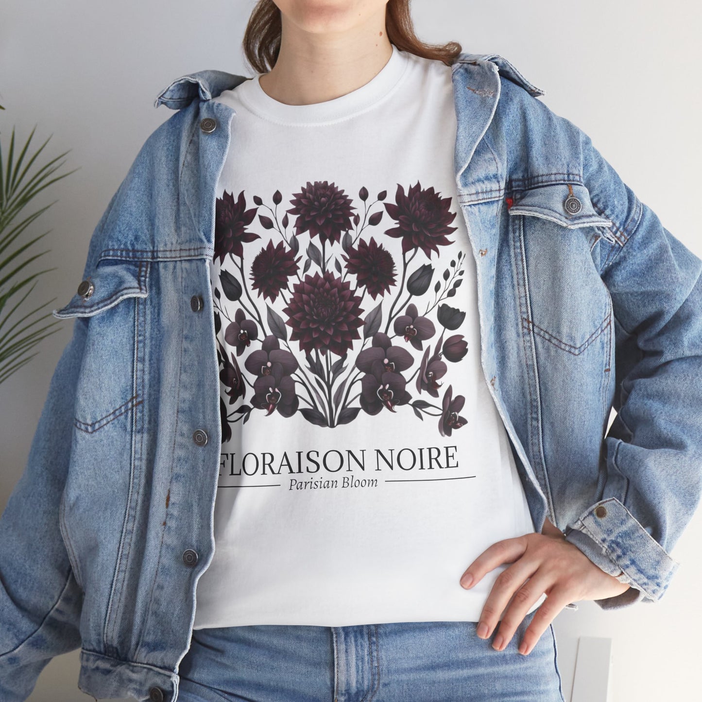 Floral Artwork Unisex Heavy Cotton Tee, Stylish T-Shirt for Garden Lovers, Casual Wear, Gift for Nature Enthusiasts, Floral Print Fashion