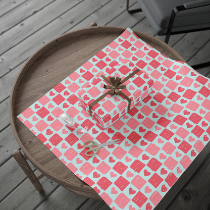 Valentine's Day Wrapping Paper, Gift Wrap for Love, Cute Heart Pattern, Pink Gift Wrap, Holiday Wrapping Papers