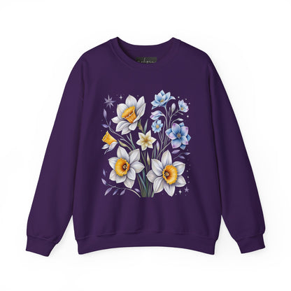 Floral Crewneck Sweatshirt | Cozy Gift for Garden Lovers, Spring Fashion, Casual Wear, Lounging at Home, Eco-Friendly Apparel