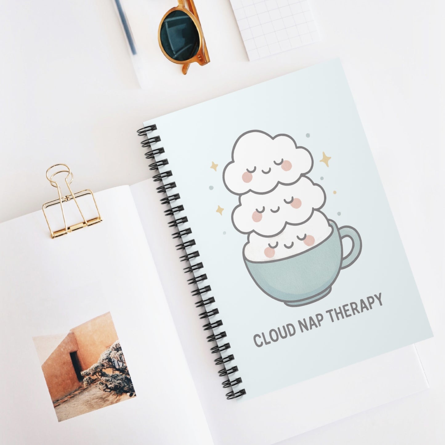 Cute Cloud Nap Therapy Spiral Notebook, Journaling Gift, School Supplies, Stationery for Kids, Cozy Cloud Design, Self-Care Essentials