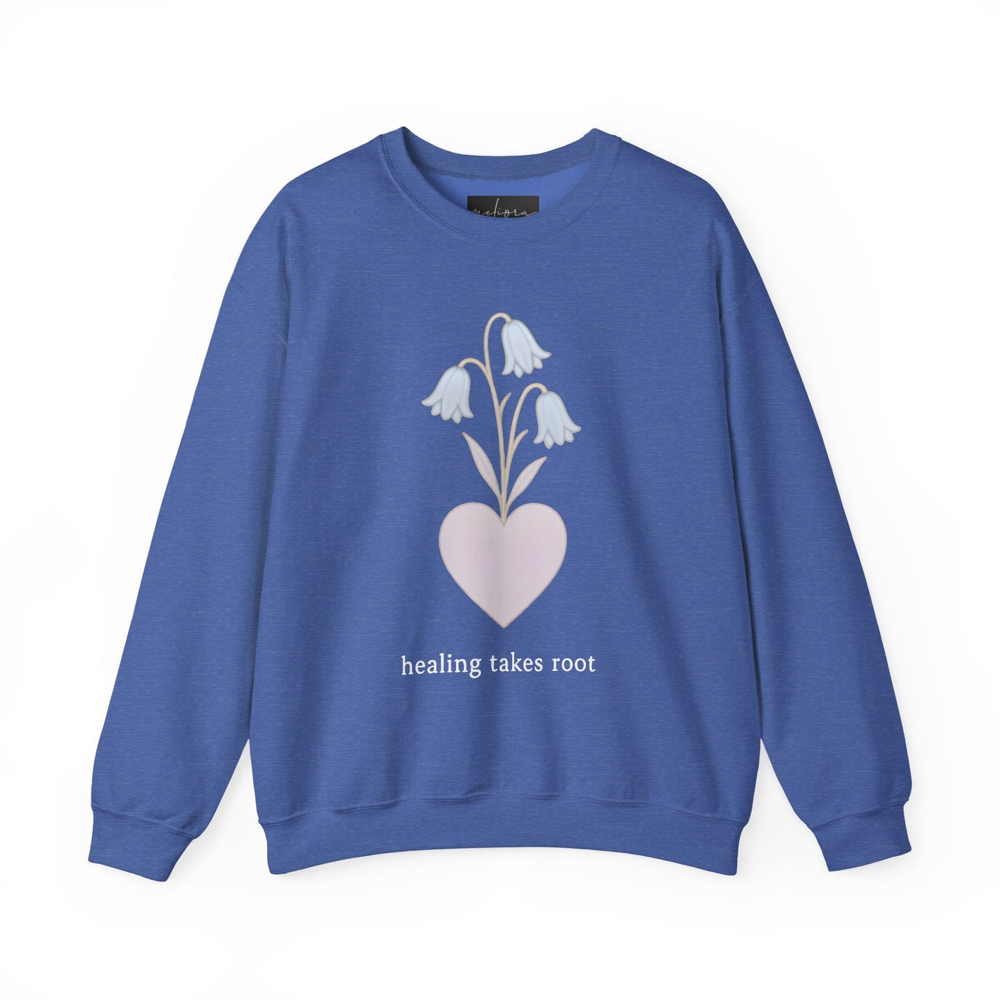 Bluebell flower- Healing Takes Root Sweatshirt - Heavy Blend™ Crewneck for Comfort and Wellness
