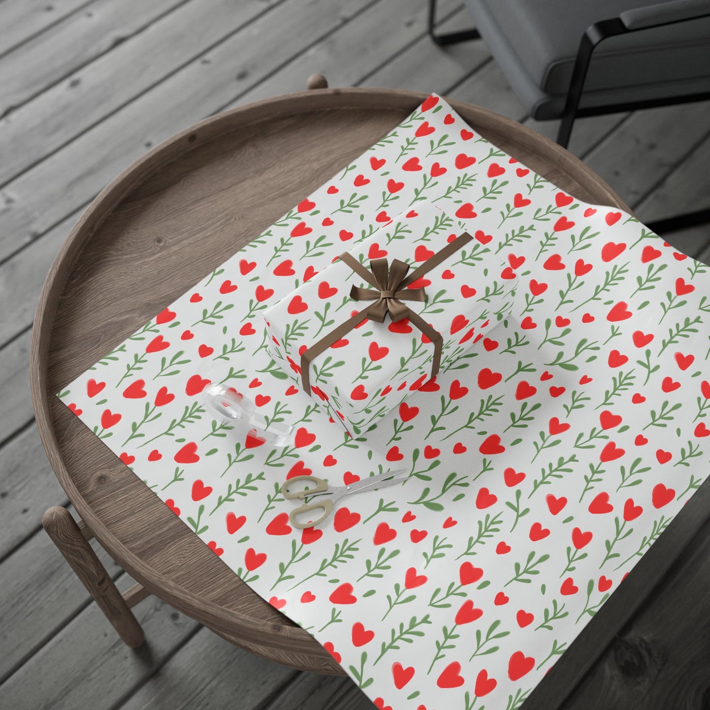 Charming Heart Patterns Gift Wrap, Eco-Friendly Wrapping Paper for Valentine's Day, Birthday, Weddings, Gifts, Floral Decor