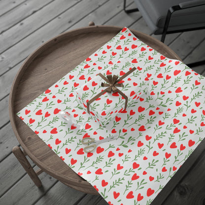Charming Heart Patterns Gift Wrap, Eco-Friendly Wrapping Paper for Valentine's Day, Birthday, Weddings, Gifts, Floral Decor
