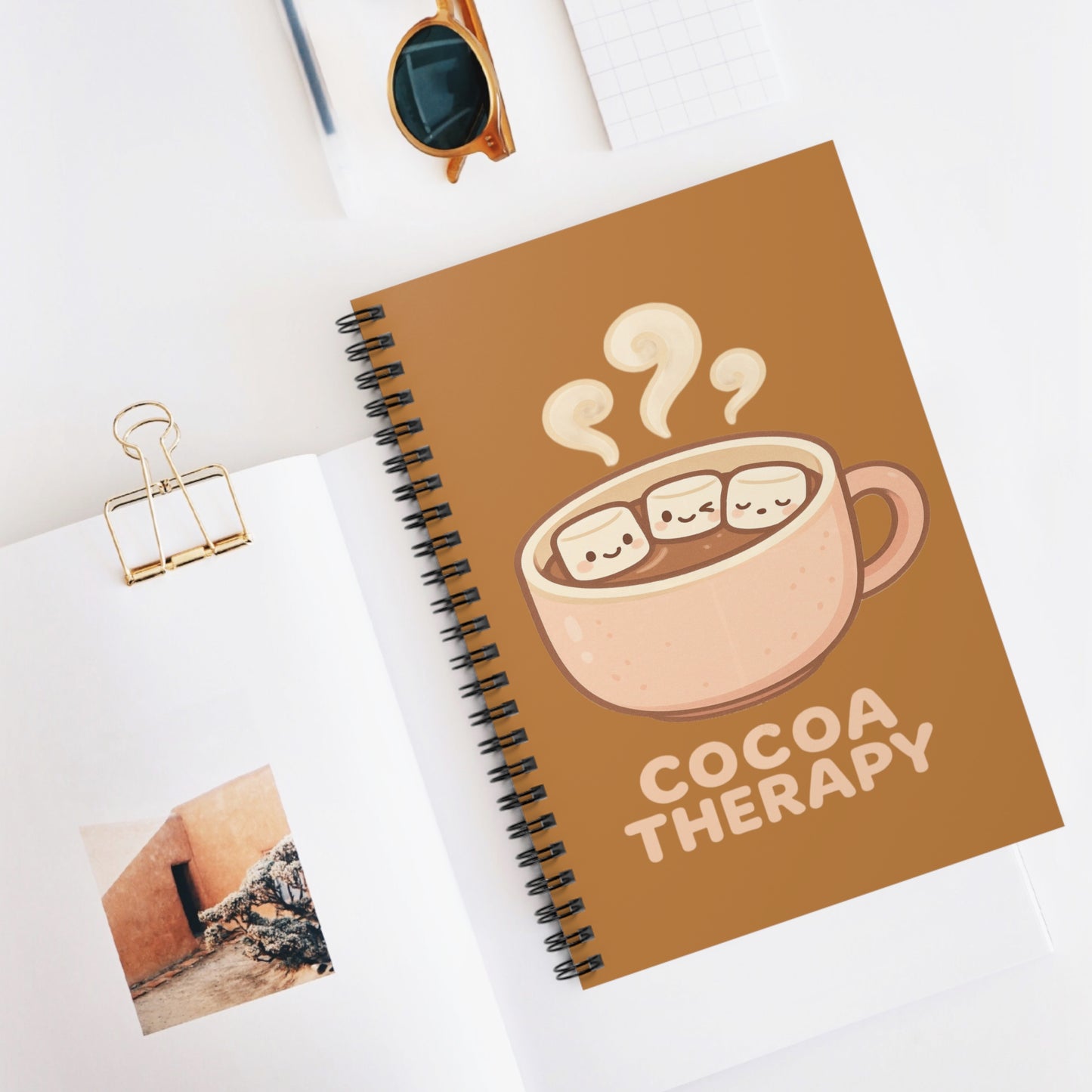 Cocoa Therapy Spiral Notebook - Perfect for Hot Cocoa Lovers, Cute Journal Gift, Cozy Writing, School Supplies, Relaxation Note-taking