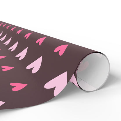 Heart Pattern Wrapping Paper Roll, Valentine's Gift Wrap, Cute Pink Heart Decor, Birthday Party Supplies, Eco-Friendly Wrapping