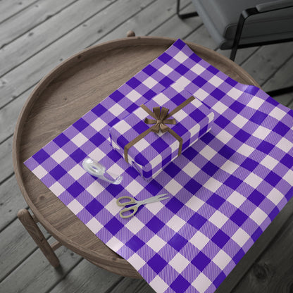 Purple Gingham Wrapping Paper for Special Occasions, Gift Wrap, Birthday Parties, Holidays, Baby Showers, Festive Celebrations