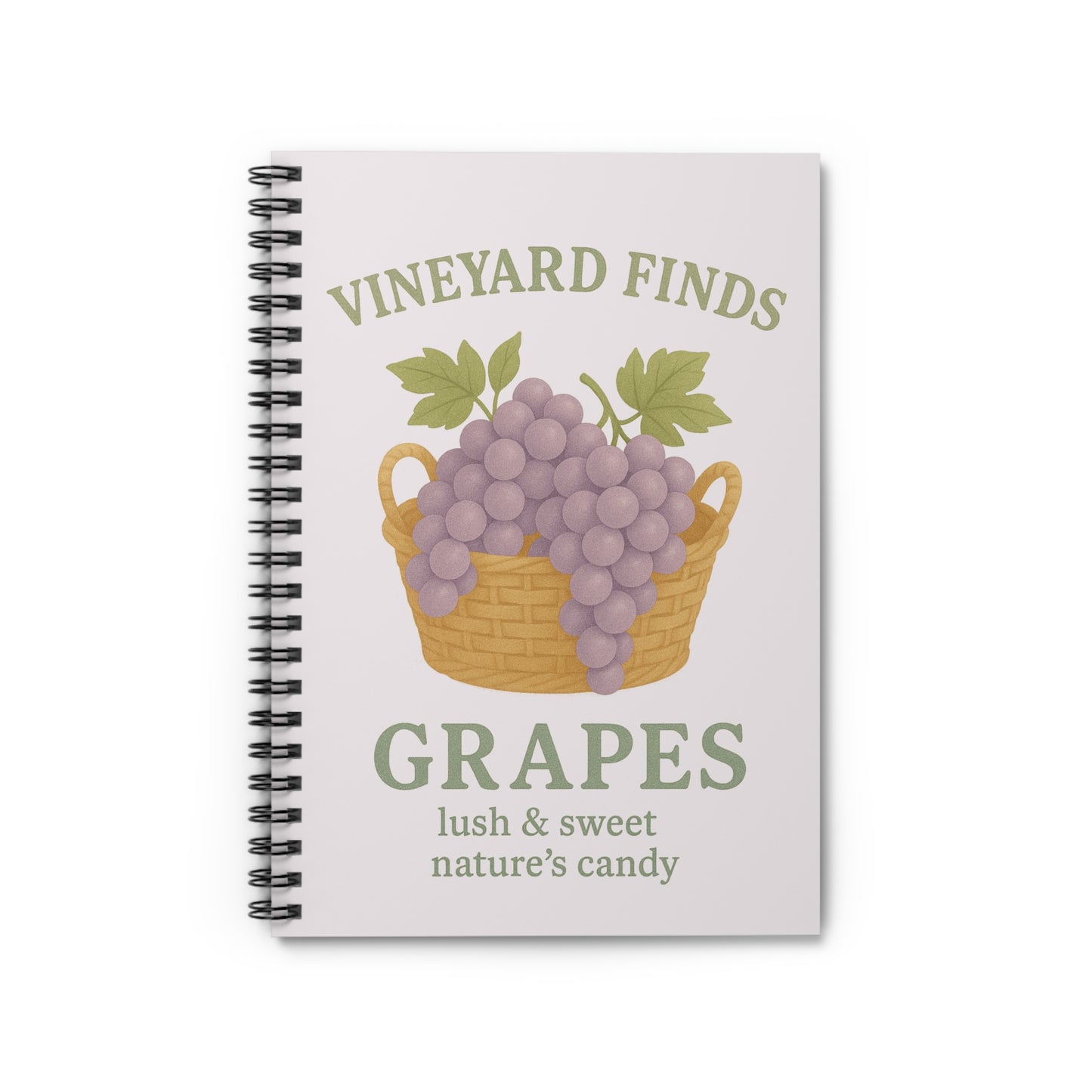 Vineyard Finds Grapes Spiral Notebook - Perfect for Nature Lovers