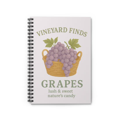 Vineyard Finds Grapes Spiral Notebook - Perfect for Nature Lovers