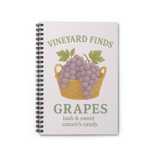 Vineyard Finds Grapes Spiral Notebook - Perfect for Nature Lovers