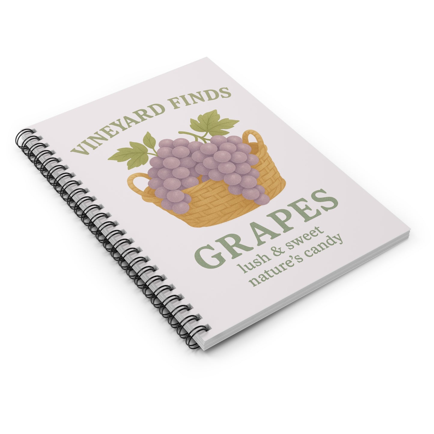 Vineyard Finds Grapes Spiral Notebook - Perfect for Nature Lovers