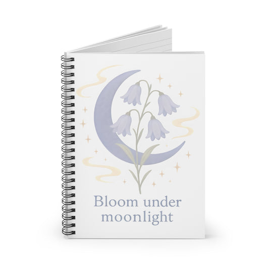 Bloom Under Moonlight Spiral Notebook - Ruled Line for Dreamers
