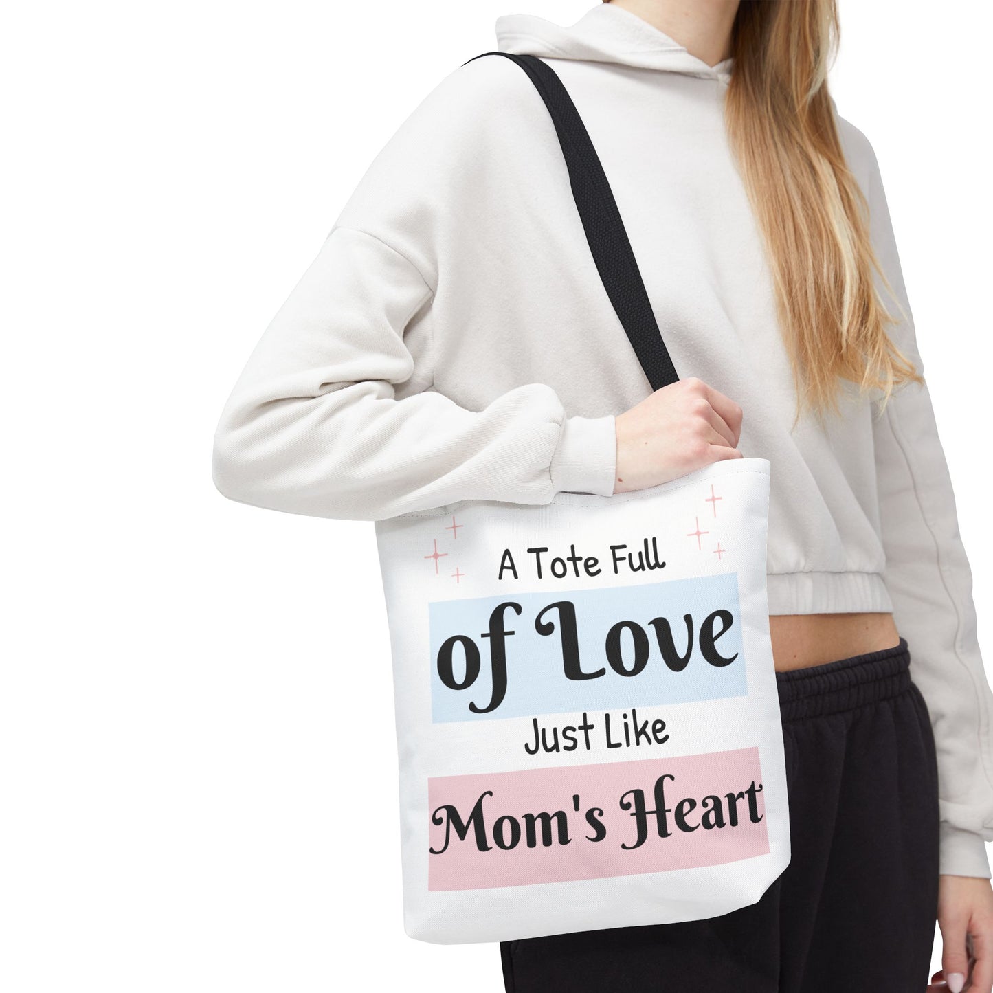 Mom's Heart Tote Bag - A Tote Full of Love with Floral Design