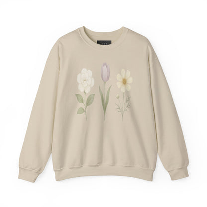 Floral Design Unisex Crewneck Sweatshirt - Cozy, Spring Vibes, Perfect Gift for Nature Lovers, Ideal for Casual Outings, Mother's Day, [...]