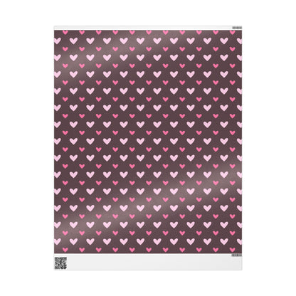 Heart Pattern Wrapping Paper Roll, Valentine's Gift Wrap, Cute Pink Heart Decor, Birthday Party Supplies, Eco-Friendly Wrapping