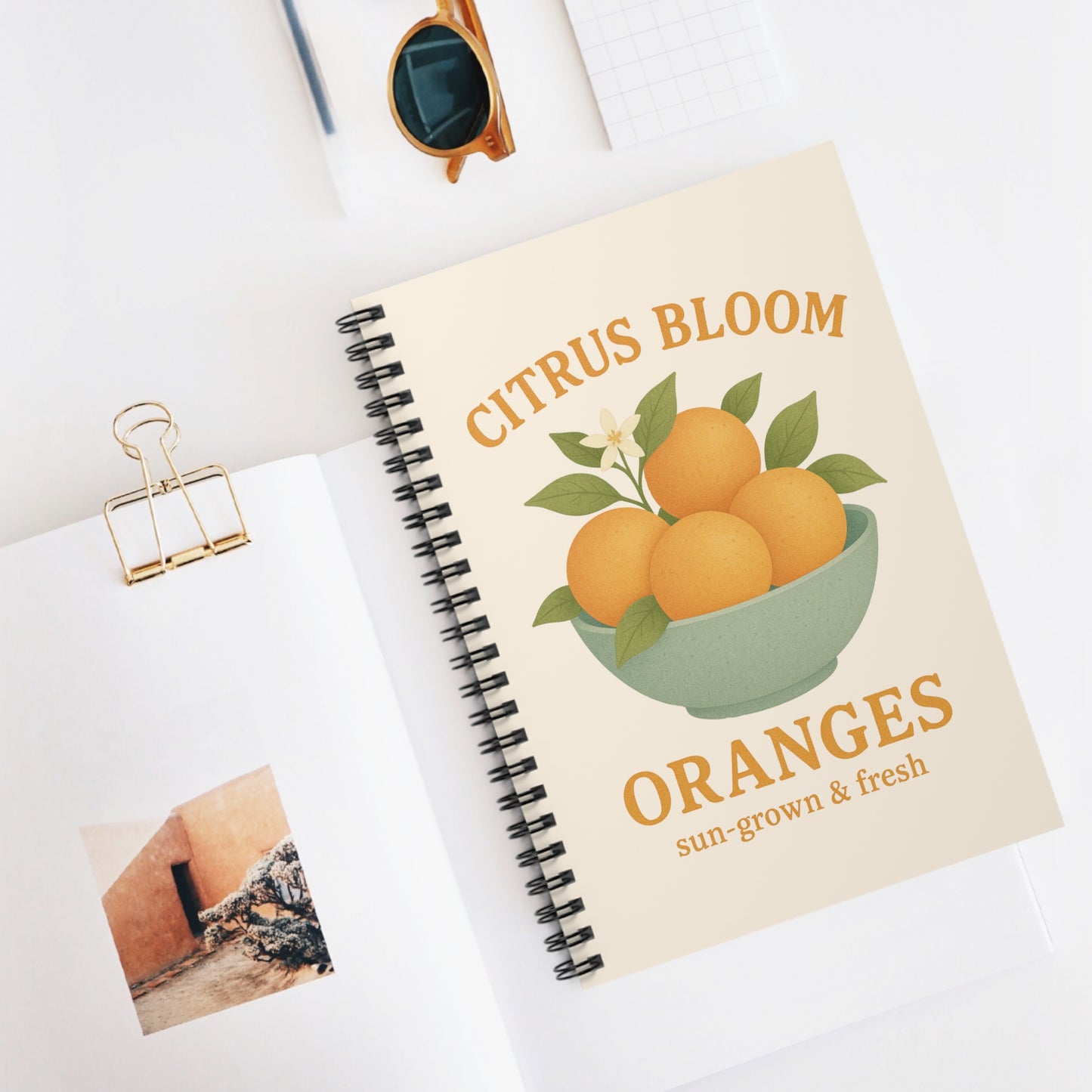 Citrus Bloom Spiral Notebook - Fresh Orange Design for Creative Minds