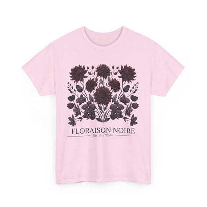 Floral Artwork Unisex Heavy Cotton Tee, Stylish T-Shirt for Garden Lovers, Casual Wear, Gift for Nature Enthusiasts, Floral Print Fashion