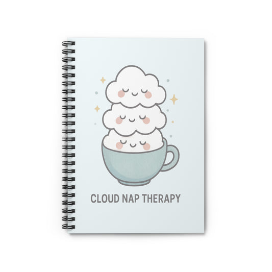 Cute Cloud Nap Therapy Spiral Notebook, Journaling Gift, School Supplies, Stationery for Kids, Cozy Cloud Design, Self-Care Essentials
