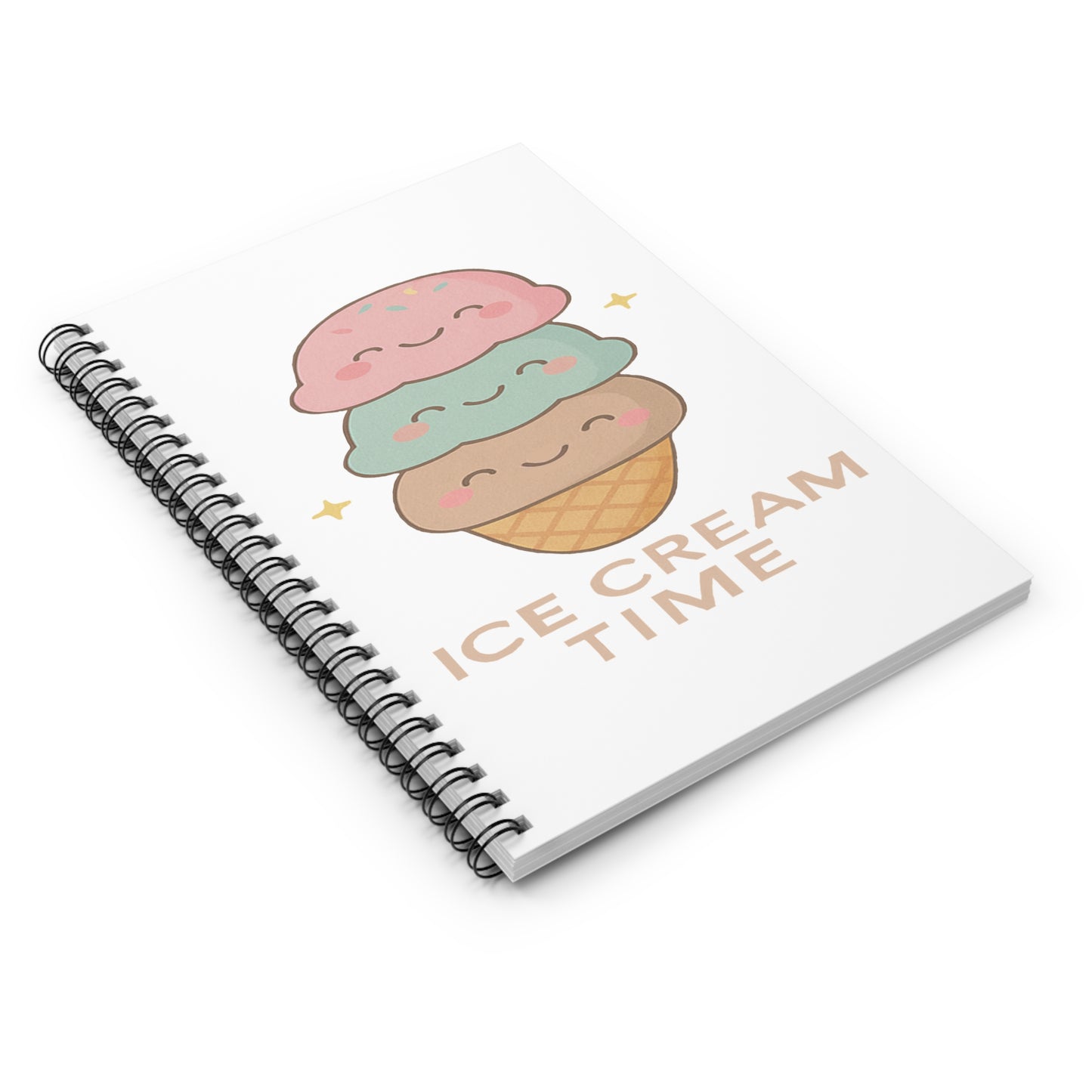 Cute Ice Cream Themed Spiral Notebook - Perfect for Sweet Moments