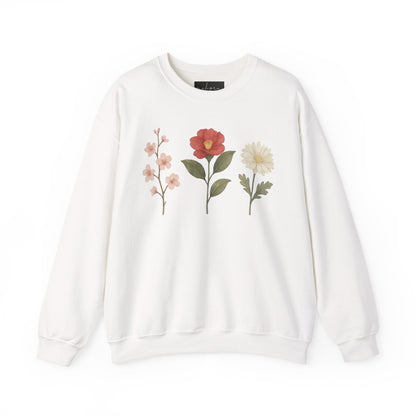 Floral Design Sweatshirt | Cozy Unisex Crewneck | Gift for Her | Spring Fashion | Casual Wear | Eco-Friendly Clothing