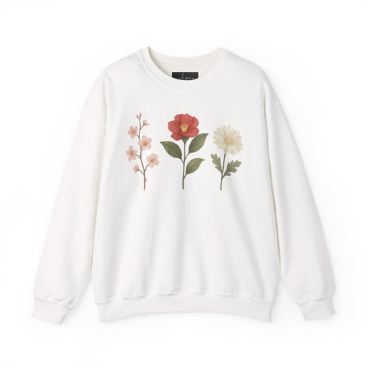 Floral Design Sweatshirt | Cozy Unisex Crewneck | Gift for Her | Spring Fashion | Casual Wear | Eco-Friendly Clothing