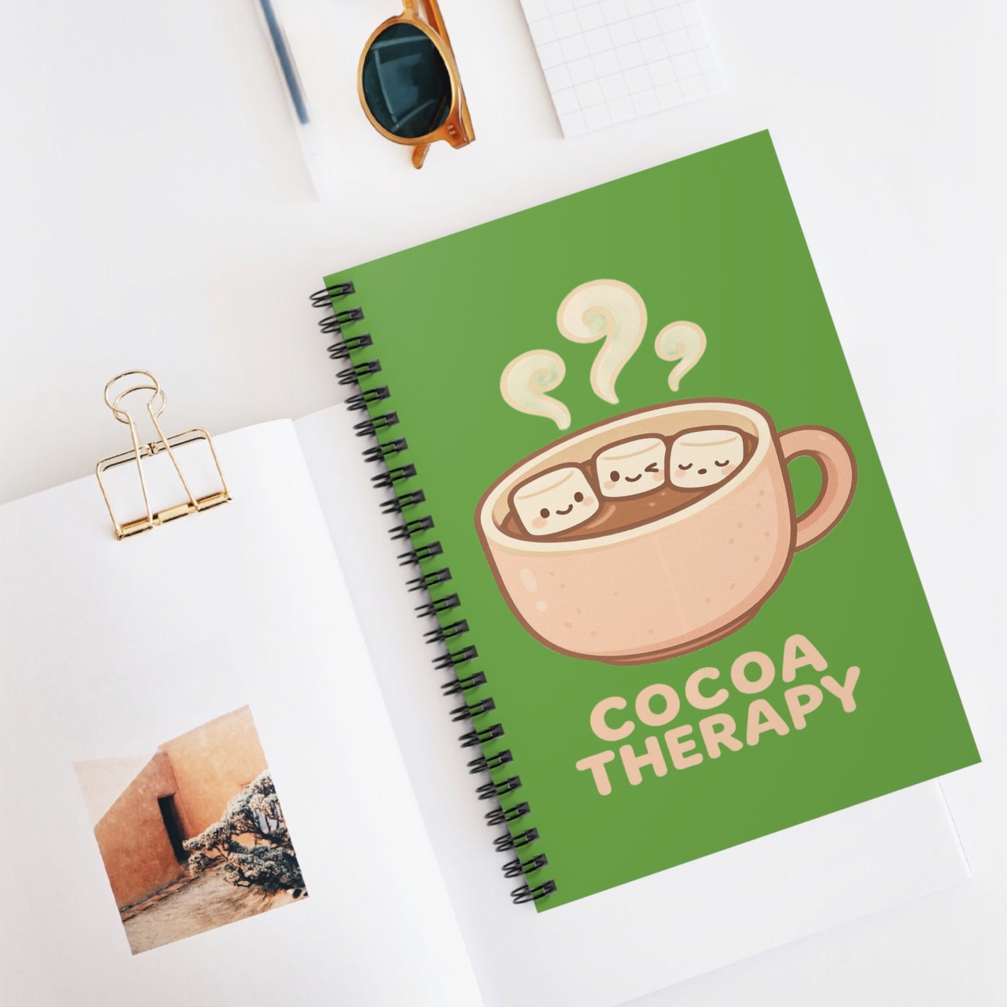 Cocoa Therapy Spiral Notebook - Perfect for Hot Cocoa Lovers, Cute Journal Gift, Cozy Writing, School Supplies, Relaxation Note-taking