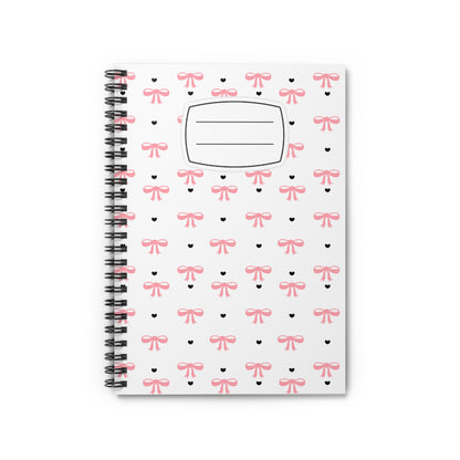 Charming Bow Spiral Notebook - Perfect for journaling, sketching, notes, gifts, back to school