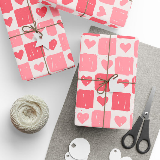 Heart Pattern Wrapping Paper - Valentine's Gift Wrap, Birthday Wrapping, Unique Gift Packaging, Celebration Decor, Eco-Friendly Paper