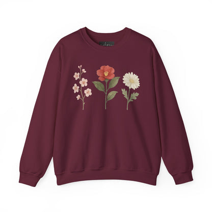 Floral Design Sweatshirt | Cozy Unisex Crewneck | Gift for Her | Spring Fashion | Casual Wear | Eco-Friendly Clothing