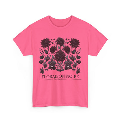 Floral Artwork Unisex Heavy Cotton Tee, Stylish T-Shirt for Garden Lovers, Casual Wear, Gift for Nature Enthusiasts, Floral Print Fashion