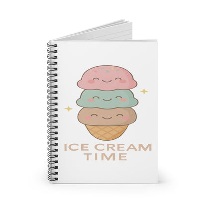 Cute Ice Cream Themed Spiral Notebook - Perfect for Sweet Moments