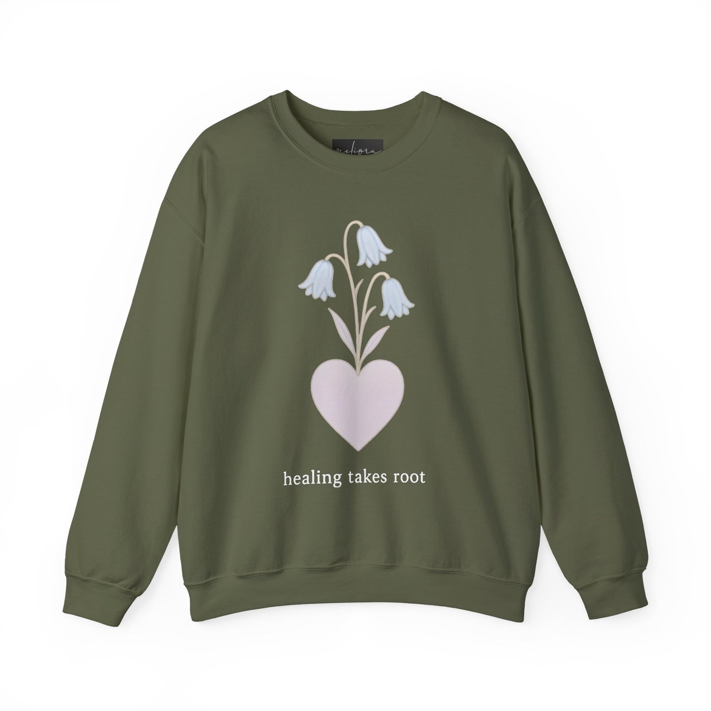 Bluebell flower- Healing Takes Root Sweatshirt - Heavy Blend™ Crewneck for Comfort and Wellness
