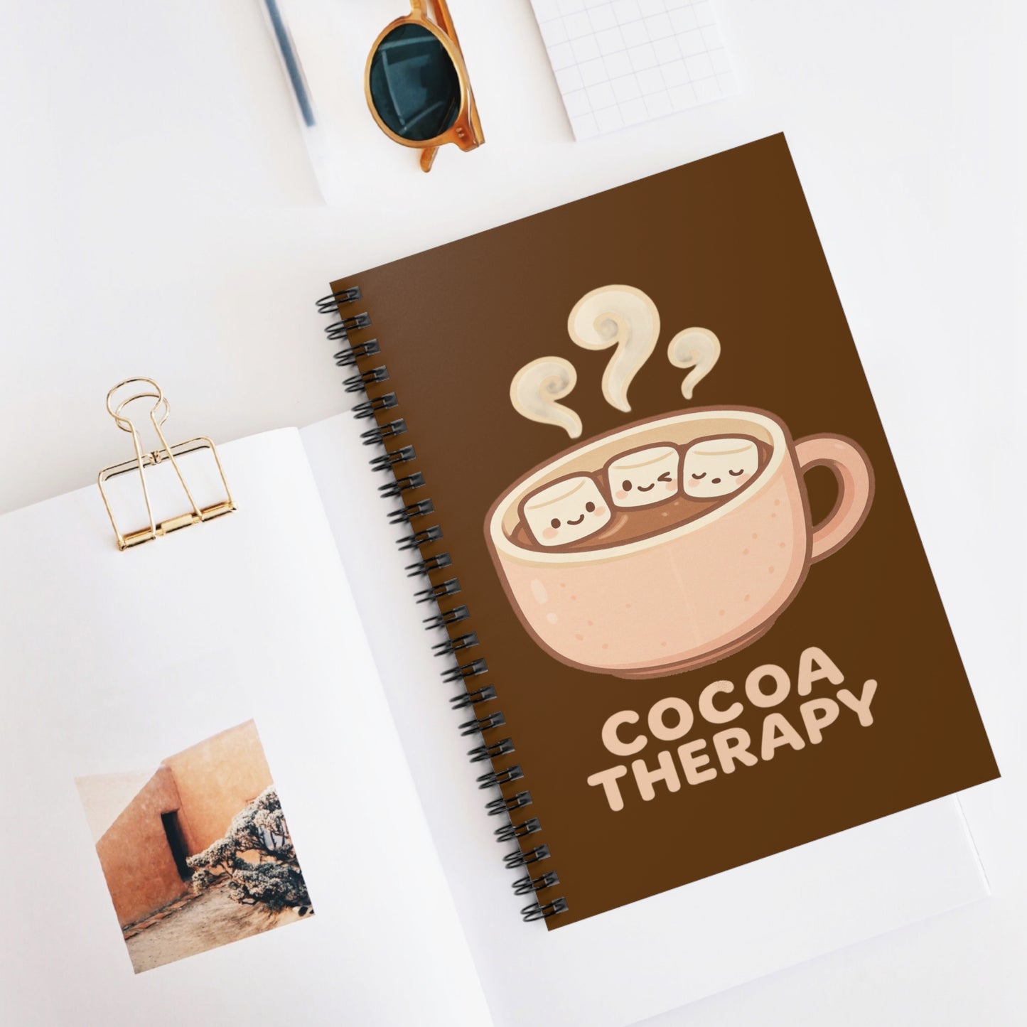 Cocoa Therapy Spiral Notebook - Perfect for Hot Cocoa Lovers, Cute Journal Gift, Cozy Writing, School Supplies, Relaxation Note-taking
