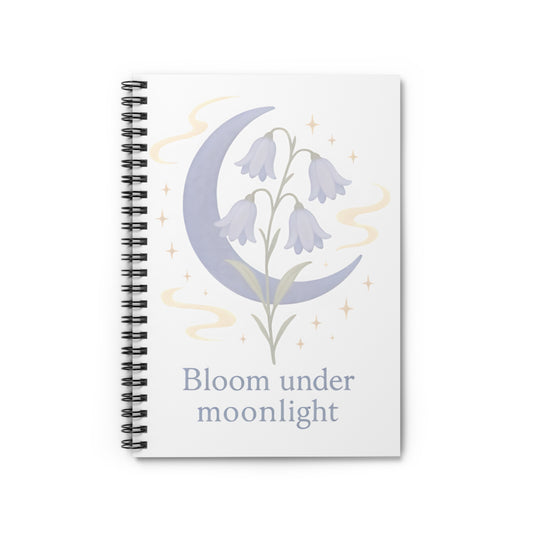 Bloom Under Moonlight Spiral Notebook - Ruled Line for Dreamers