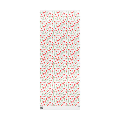 Charming Heart Patterns Gift Wrap, Eco-Friendly Wrapping Paper for Valentine's Day, Birthday, Weddings, Gifts, Floral Decor