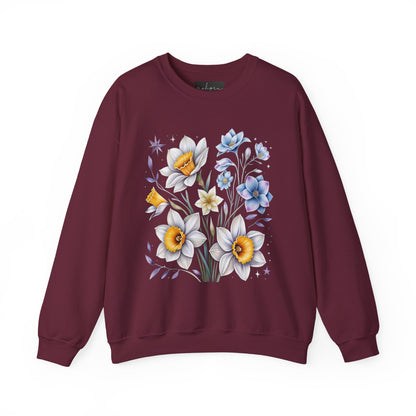Floral Crewneck Sweatshirt | Cozy Gift for Garden Lovers, Spring Fashion, Casual Wear, Lounging at Home, Eco-Friendly Apparel