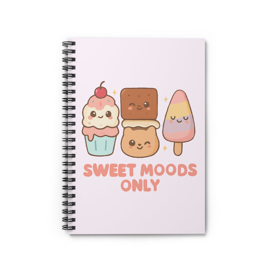 Cute Kawaii Spiral Notebook, Sweet Moods Only Journal for Students, Gift for Teachers, School Supplies, Diary for Kids, Writing Stationery