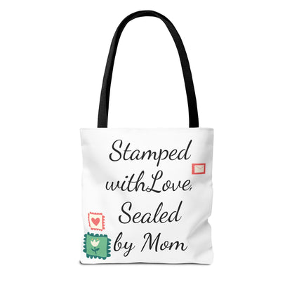 Stamped with Love, Sealed by Mom Tote Bag for Moms