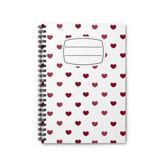 Heart Pattern Spiral Notebook - Perfect for Students, Journaling, Valentine's Day, Gifts, Stationery