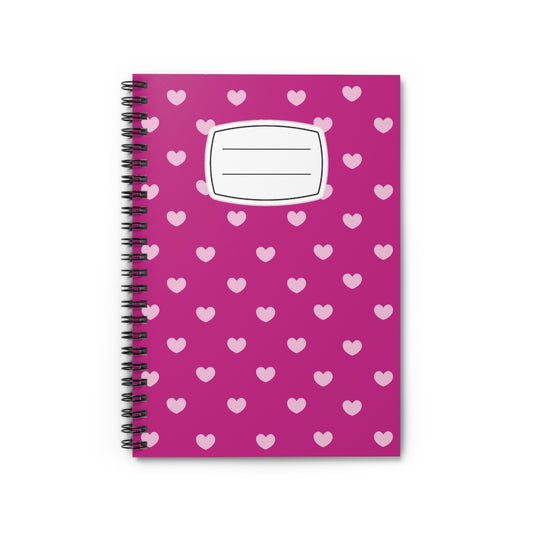 Cute Heart Pattern Spiral Notebook - Ideal for School, Journaling, Gifts, Valentine's Day, Student Supplies