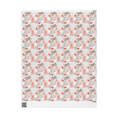 Heartfelt Gift Wrapping Paper, Romantic Gift Wrap, Love Themed Wrapping Paper, Valentine's Day, Wedding, Party Supplies