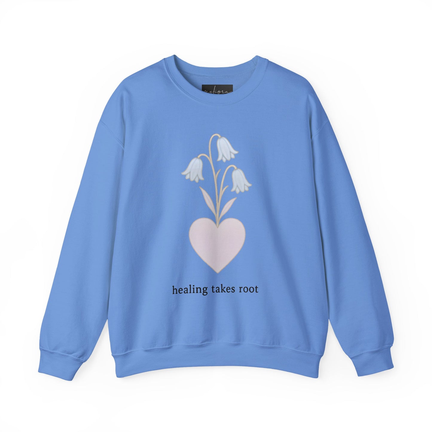 Bluebell flower- Healing Takes Root Sweatshirt - Heavy Blend™ Crewneck for Comfort and Wellness