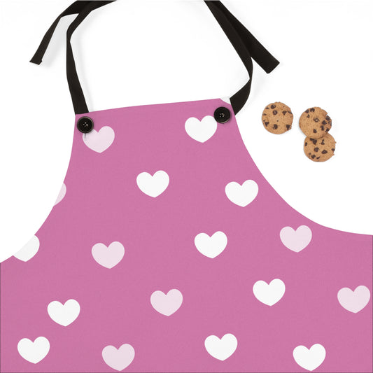Heart Pattern Yellow Apron | Cute Baking Gift for Home Cooks | Perfect for Mother's Day & Birthdays