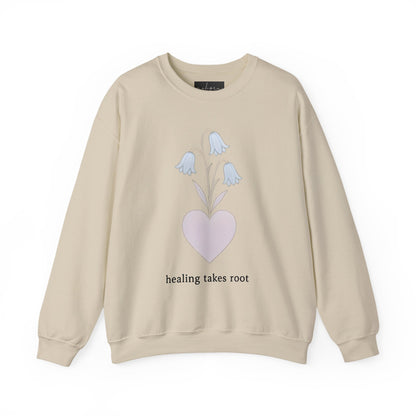 Bluebell flower- Healing Takes Root Sweatshirt - Heavy Blend™ Crewneck for Comfort and Wellness