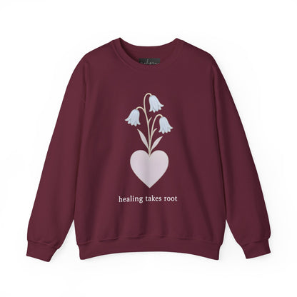 Bluebell flower- Healing Takes Root Sweatshirt - Heavy Blend™ Crewneck for Comfort and Wellness
