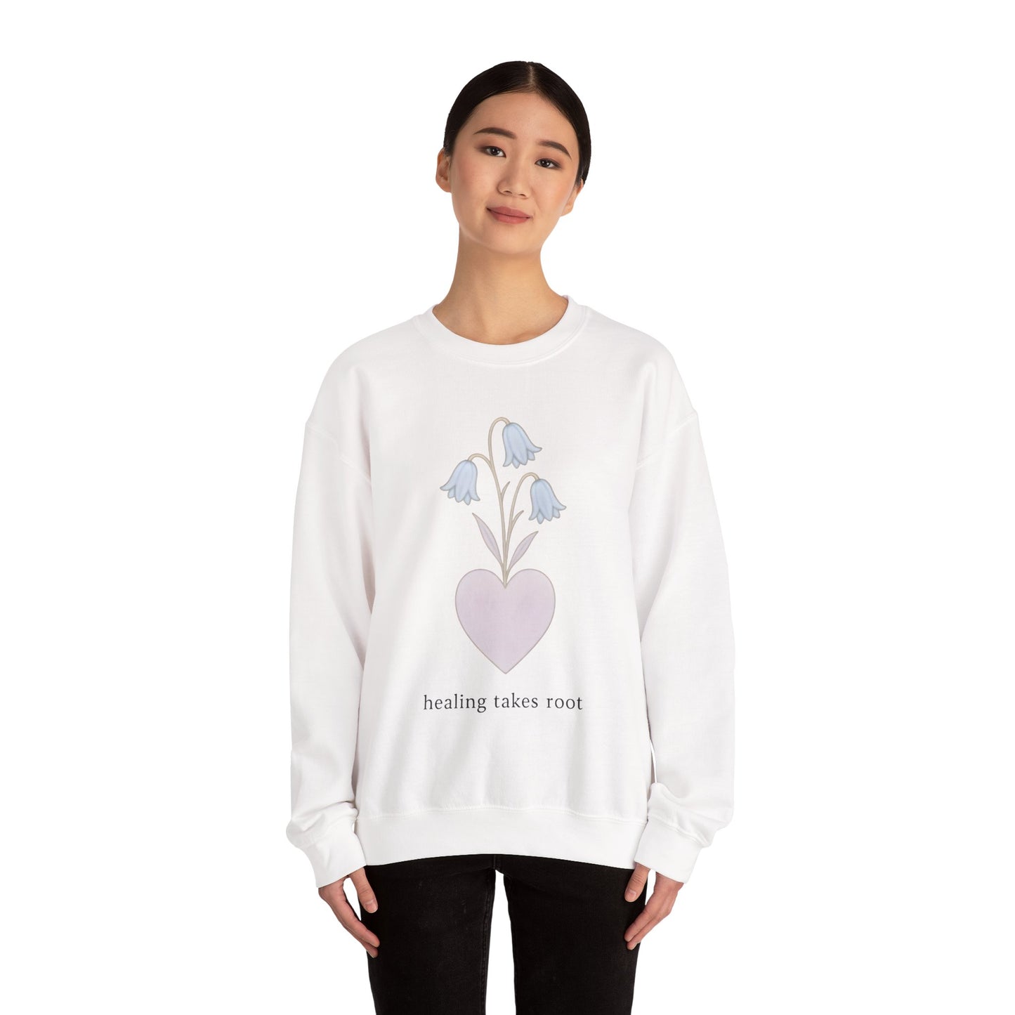 Bluebell flower- Healing Takes Root Sweatshirt - Heavy Blend™ Crewneck for Comfort and Wellness