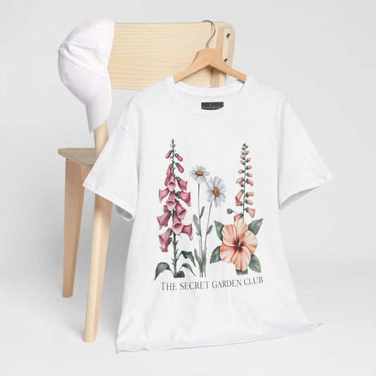 Floral Graphic Tee, The Secret Garden Club Shirt, Nature Lover Gift, Unisex Casual Top, Vintage Style T-Shirt