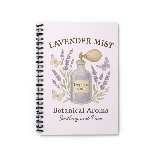 Lavender Mist Spiral Notebook - Botanical Aroma, Floral Journal, Gift for Writers, Soothing Stationery, Nature Lovers, Lavender Decor
